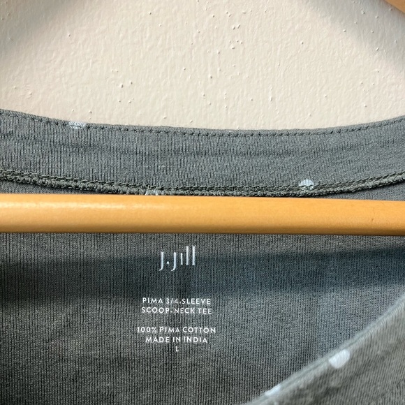 J. Jill Pima 3/4 sleeve polka dot scoop neck tee - Picture 2 of 6